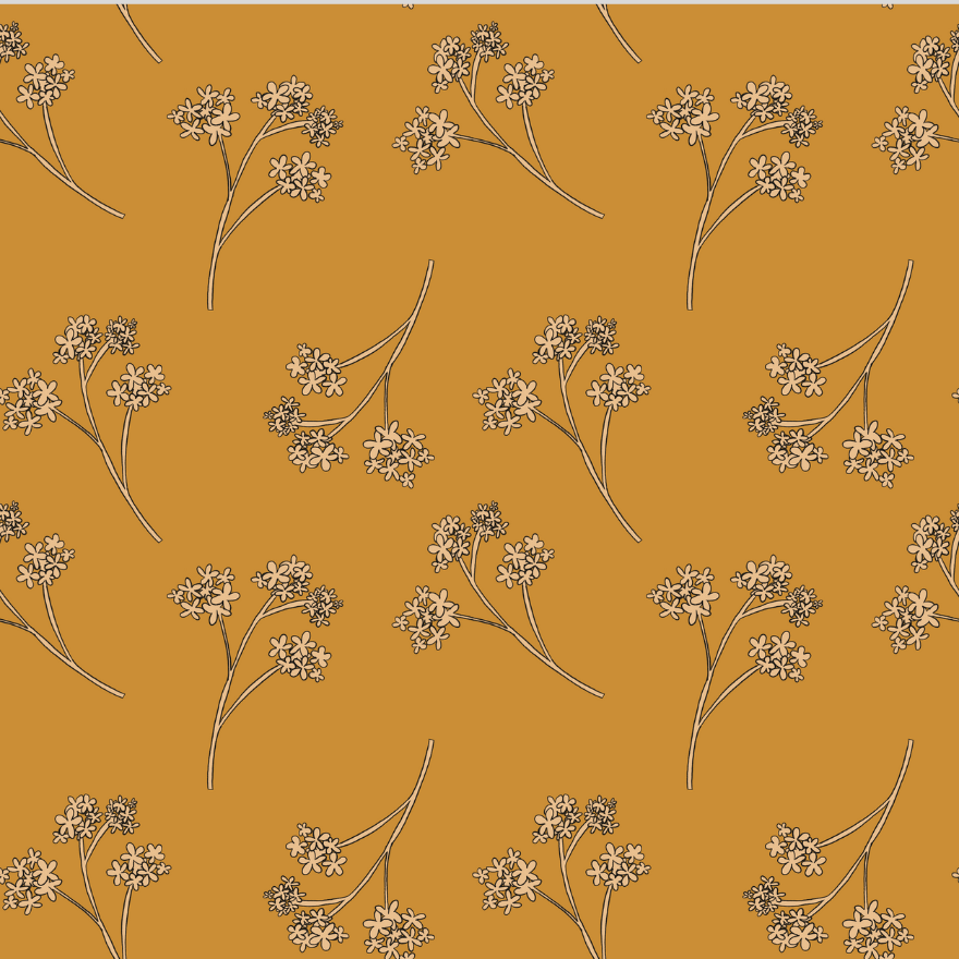 Whimsical Yellow floral pattern available for licensing