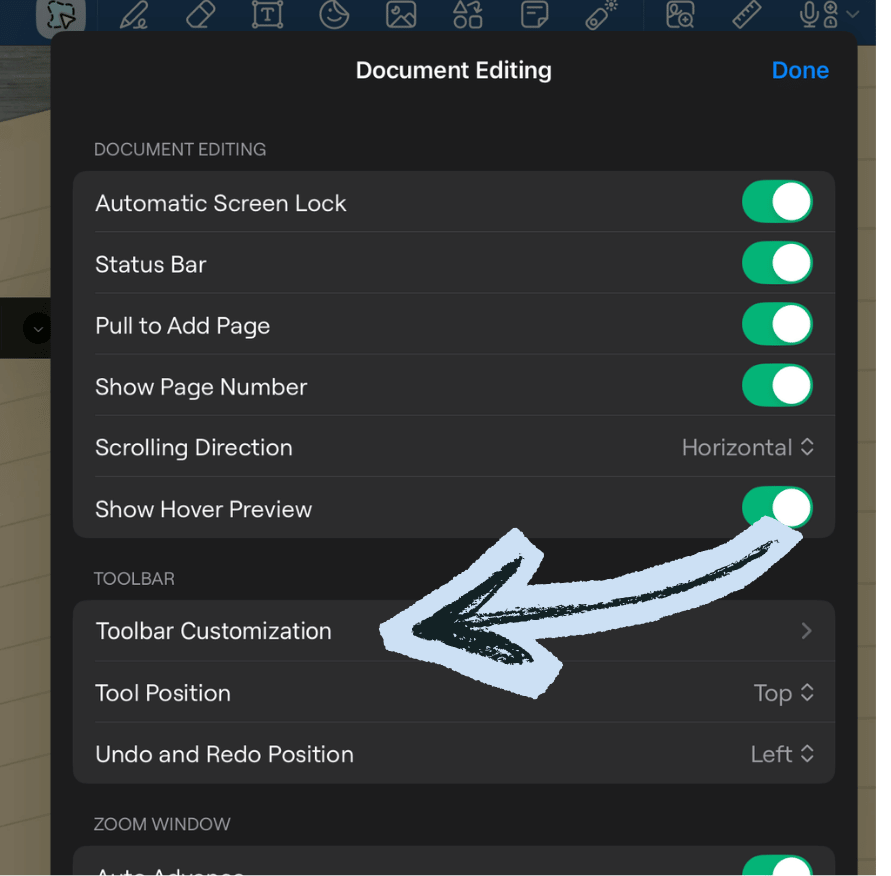 Goodnotes window toolbar tutorial