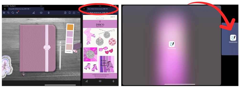 How to use Goodnotes in split screen — Charting Dreams