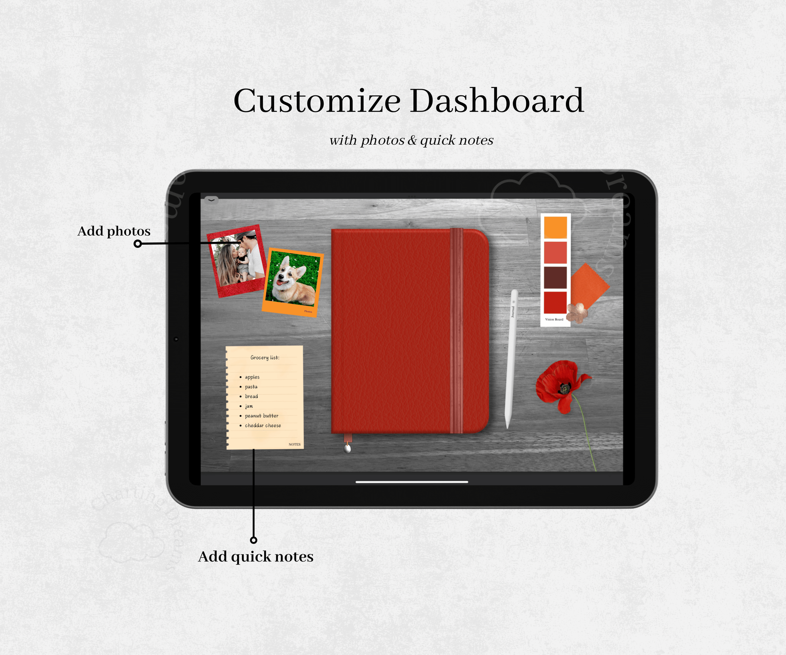 Interactive hyperlinked dashboard journal pdf to use in goodnotes