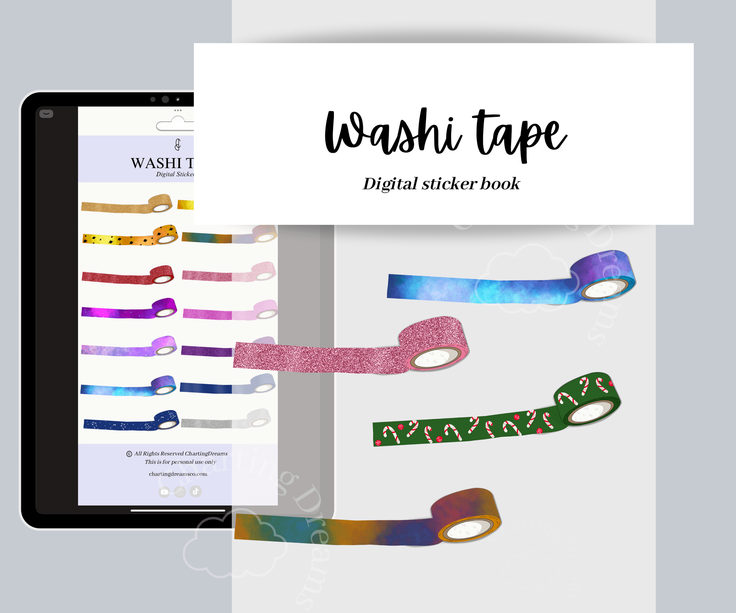 Cute washi tape for digital planning