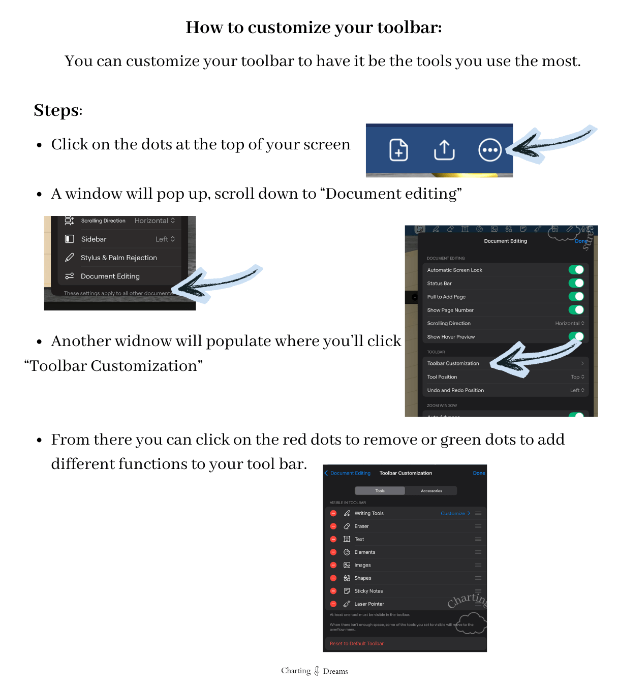 How to customize goodnotes toolbar on iPad