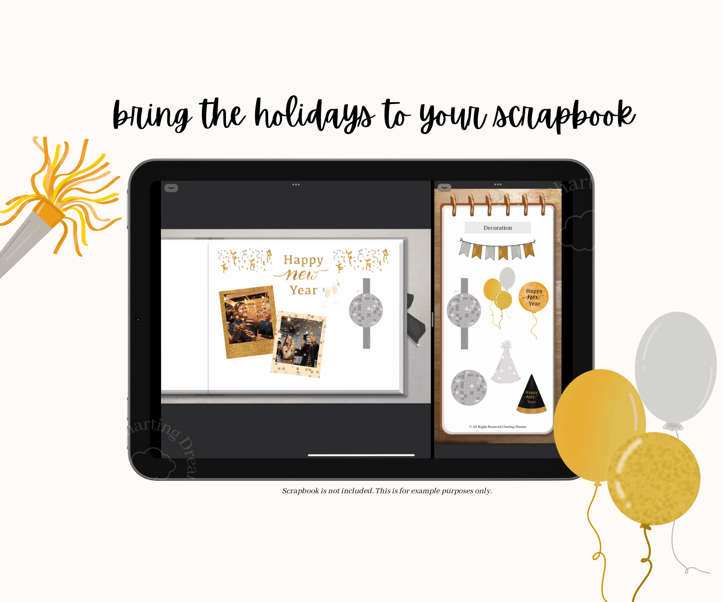 bring the new year celebration to your digital planner and scrapbook with these stickers