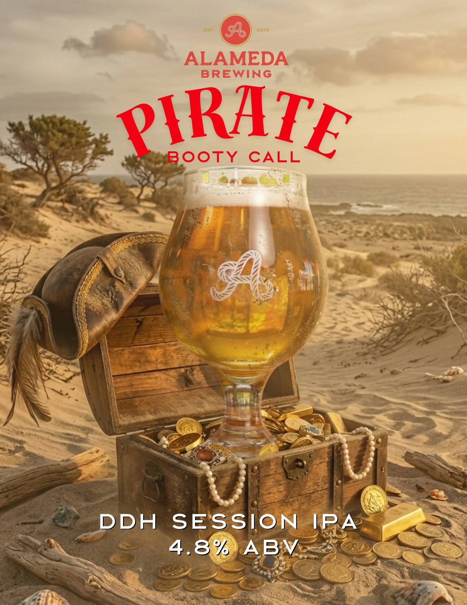 Pirate Booty Call, Alameda Brewing's Double Dry Hopped Session IPA