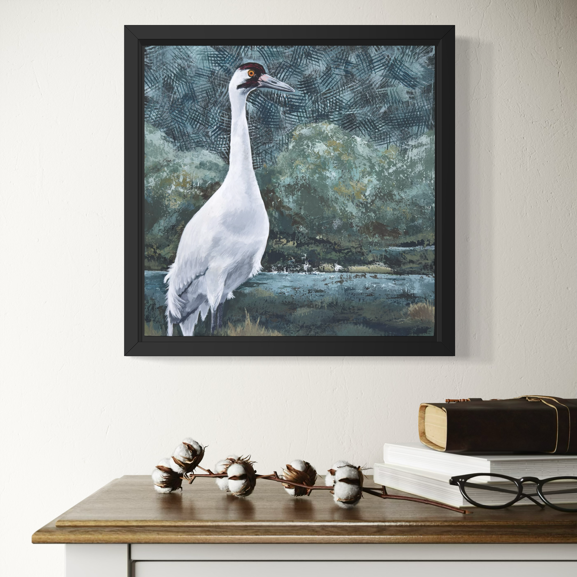 "Marshland Monarch" 12" x 12" | Acrylic on birch wood panel | Framed