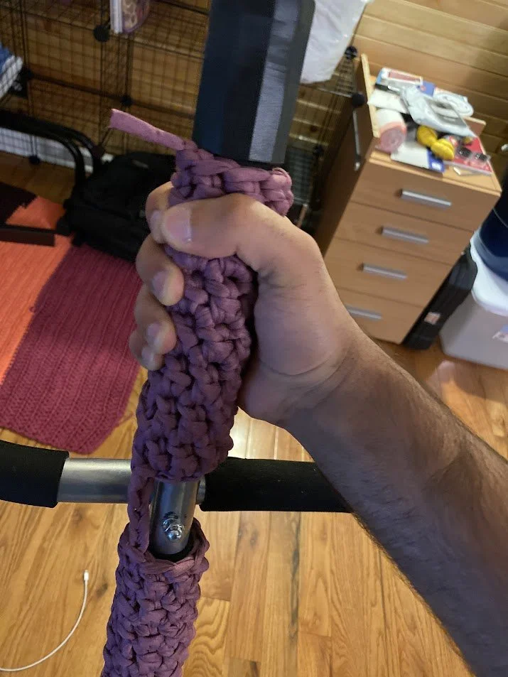 Crochet Casing for Pullup Bar Gripped.JPG