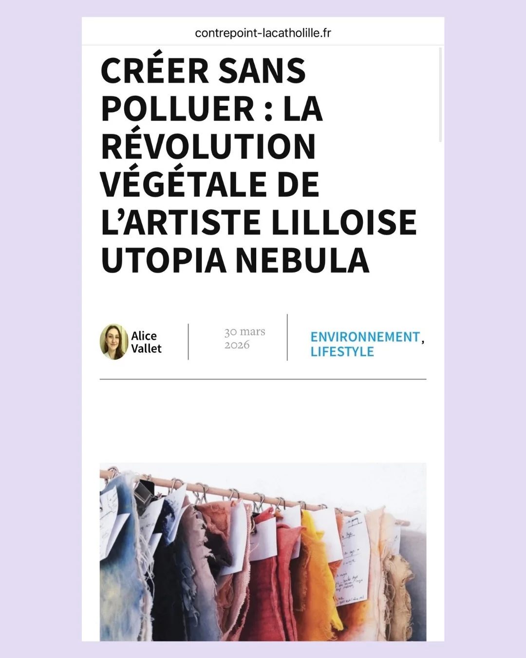 Je suis pass&eacute;e derri&egrave;re le micro d&rsquo;Alice pour une chouette interview, je vous partage son bel article 🤭🌱 

Encore un grand merci Alice @o_b_l_a_k_e d&rsquo;avoir choisi d&rsquo;orienter ton travail de journaliste notamment sur l