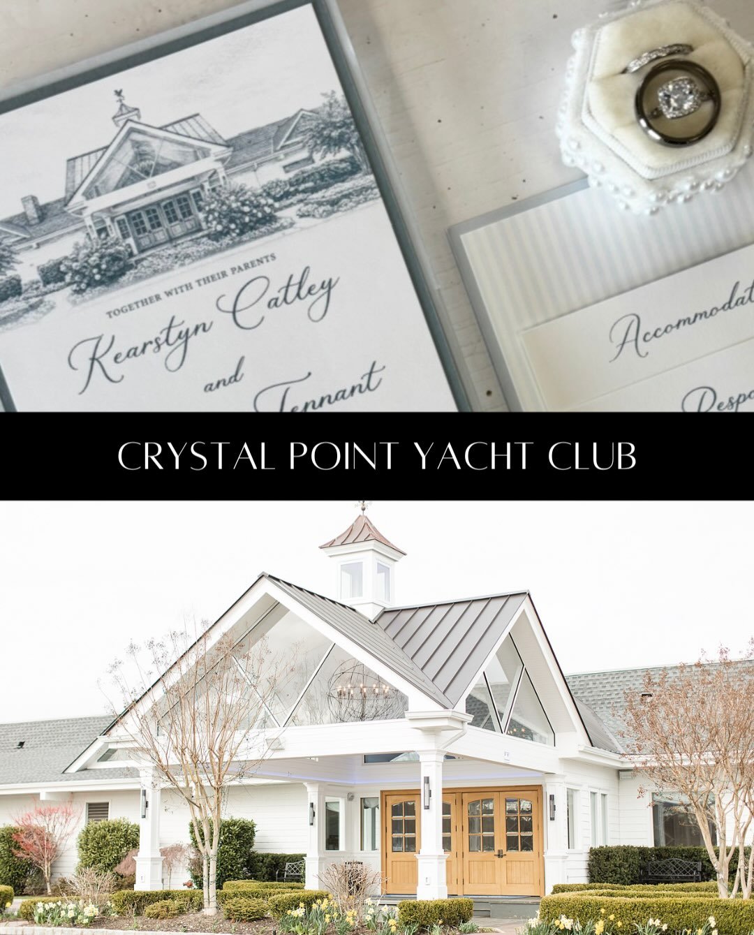 The venue sets the scene. Our artwork helps tell the story. ❤️

Swipe through to see our custom venue illustrations alongside the real locations:

Crystal Point Yacht Club
Mallard Island Yacht Club
The Old Mill Inn
Eagle Oaks Golf &amp; Country Club 
