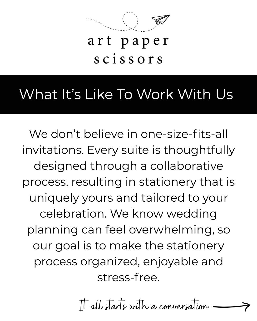 &ldquo;I don&rsquo;t even know where to start with wedding invitations.&rdquo;🤔

If you&rsquo;ve thought that before, you&rsquo;re not alone.

That&rsquo;s exactly why we&rsquo;ve created a process that walks you through every step- from our first c
