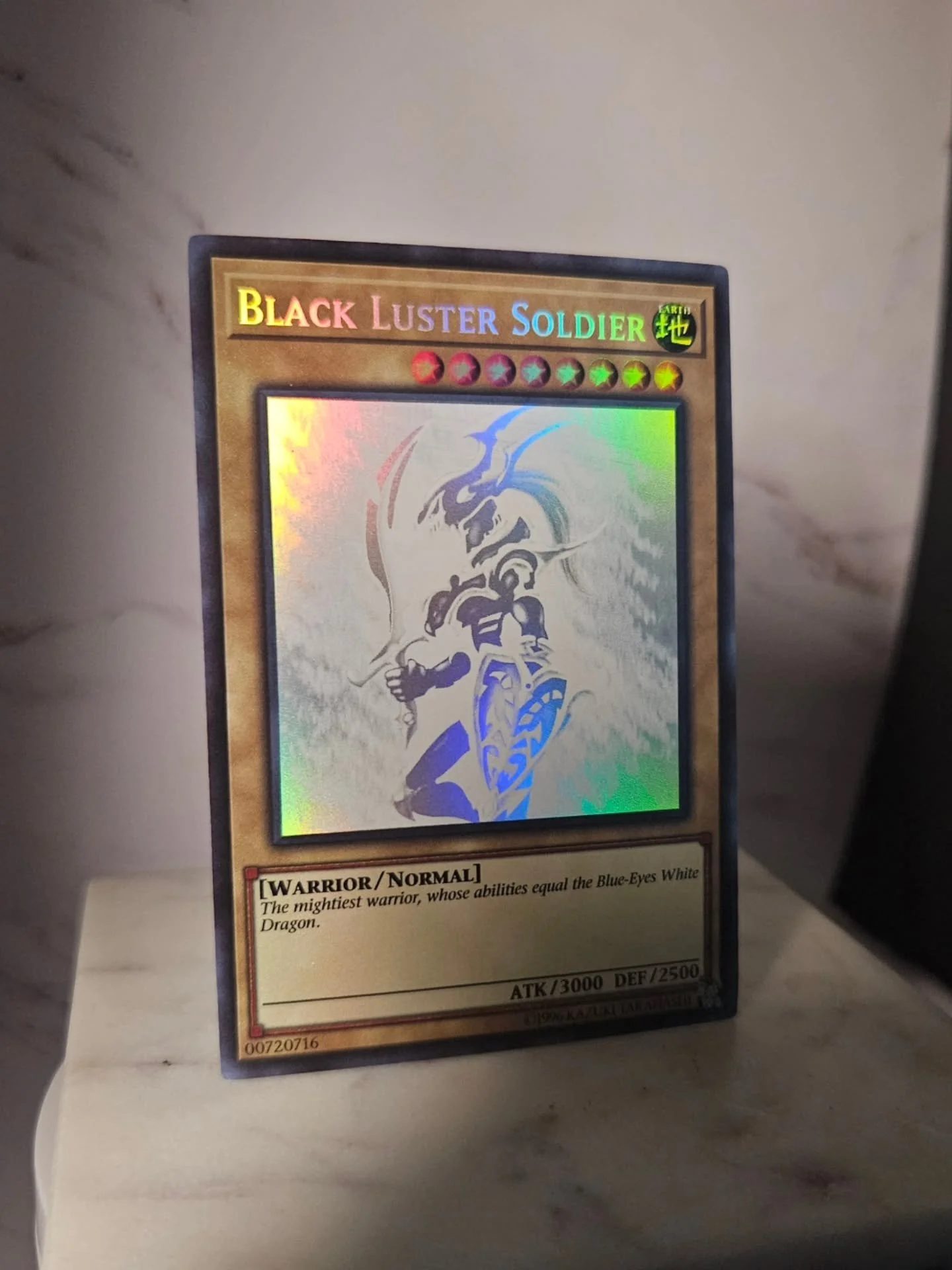 Ghost Rare Black Luster Soldier Normal Monster. An iconic monster like this deserves some rarity bumps and we figured why not see what it might look like as a Ghost Rare? Like all ghosts, it's heavily dependent on the lighting, but when the lighting 