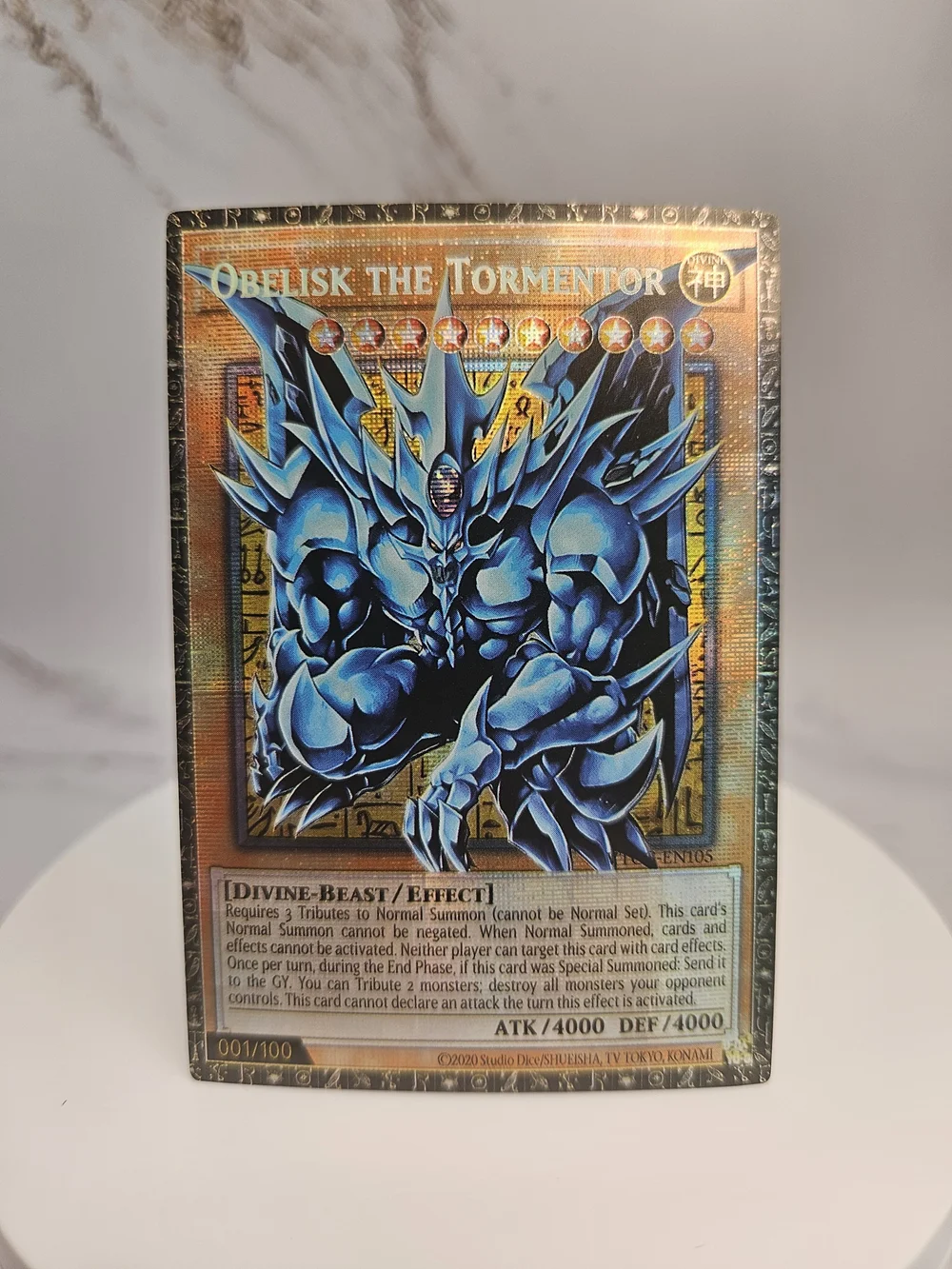 obelisk the tormentor yugioh card Yu-Gi-Oh - - MVPC-EN001 - Gold Rare 2020 Studio Dice/SHUEISHA PSA 9 Yu-Gi-Oh! Obelisk the