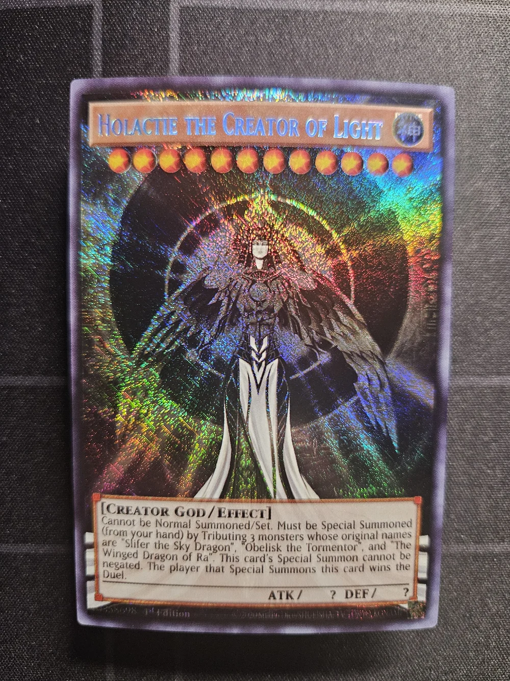 horakhty yugioh card Divine Beasts Slifer, Obelisk, Ra, Horakhty (Alt. Art) Holactie the Creator of Light