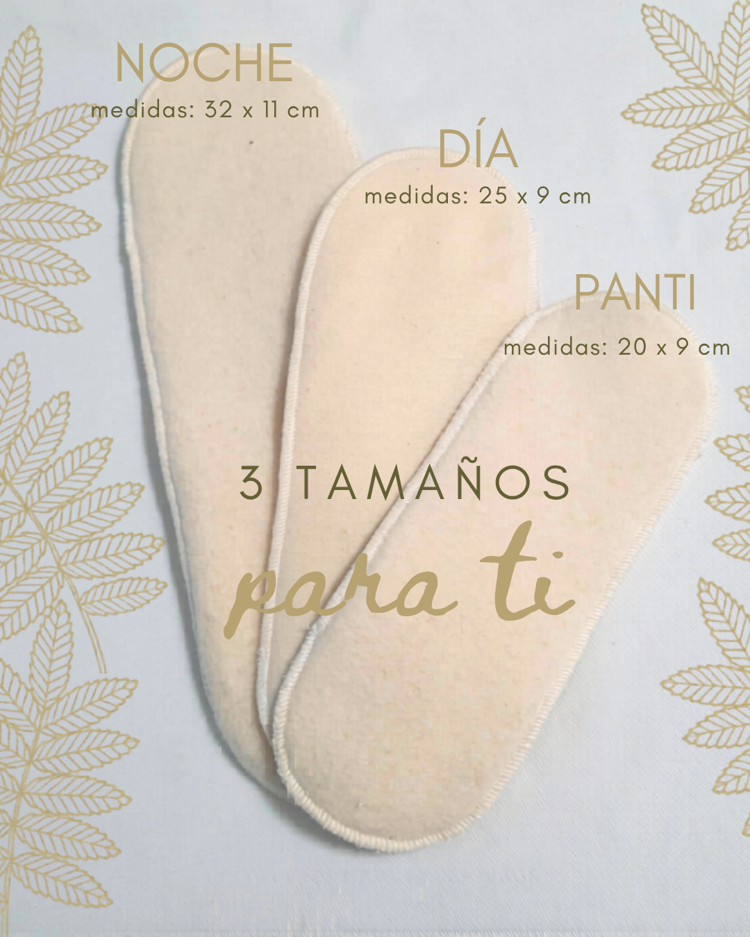 Kit de 7 toallas femeninas lavables de cáñamo orgánico