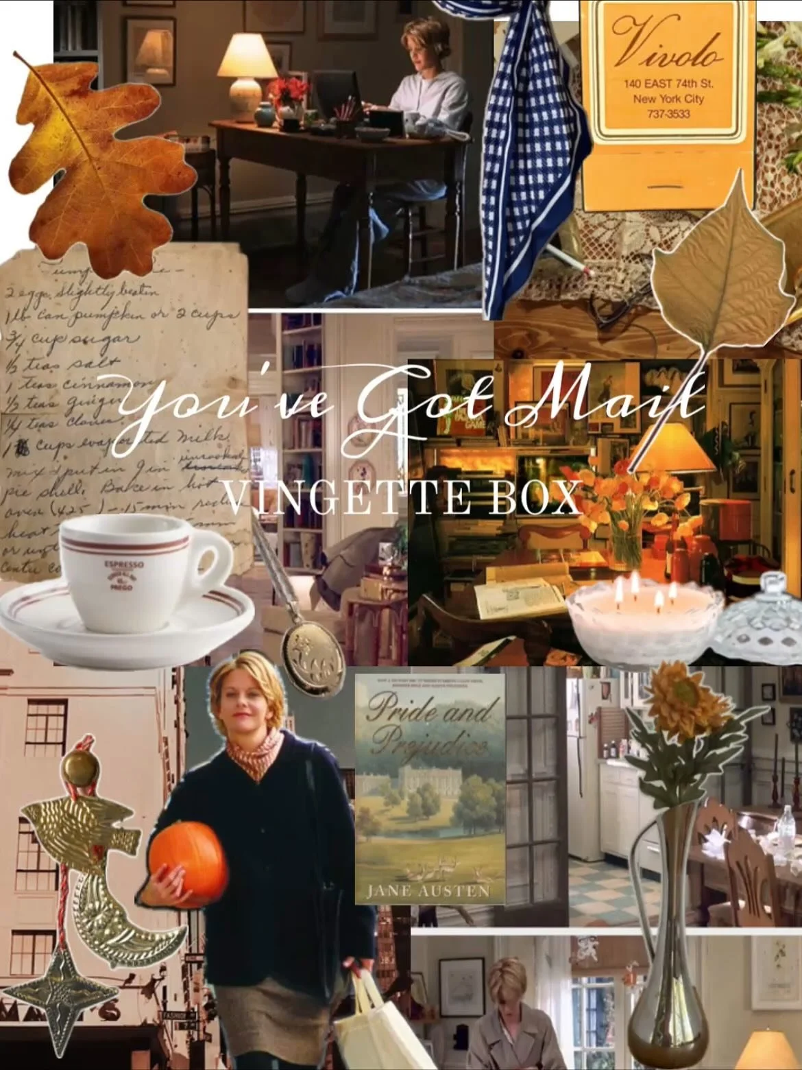 Step into a story 🍁 The first Dear Mary Ann Vignette Box is here! A small collection of pieces inspired by the world of You've Got Mail. Each box is a one-of-a-kind surprise meant to bring a little warmth, charm, and story into your everyday. Link i