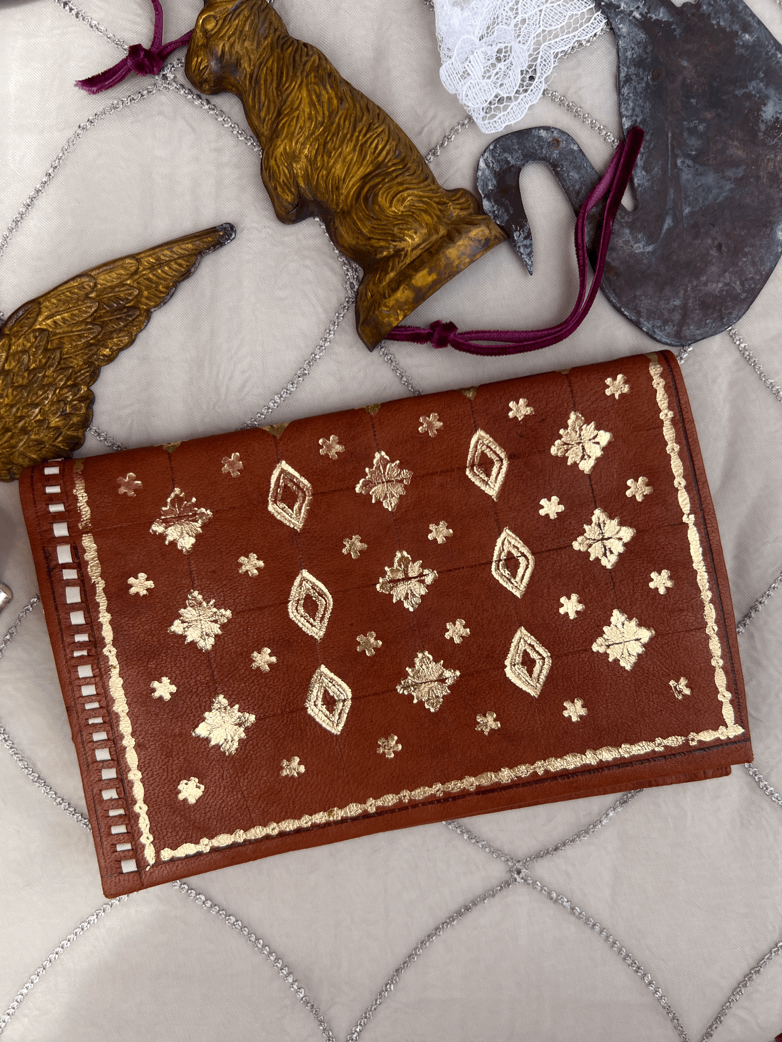 Hand-Crafted Folk Leather Bifold Wallet