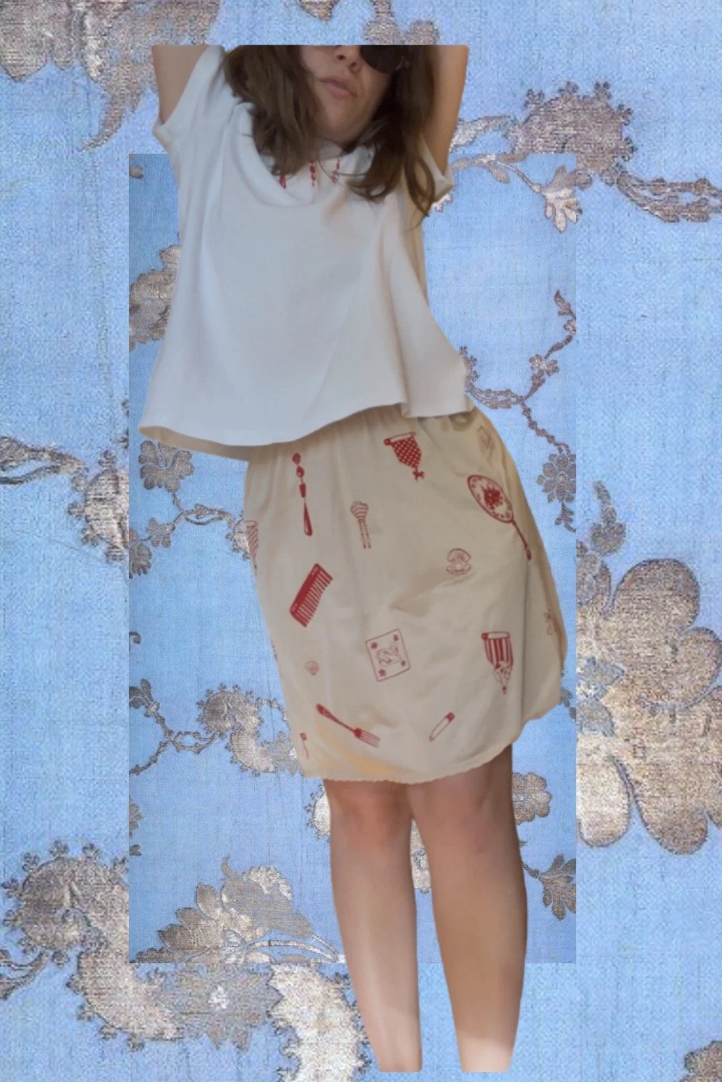 "Collected Romance" Tee Shirt & Slip Skirt Set