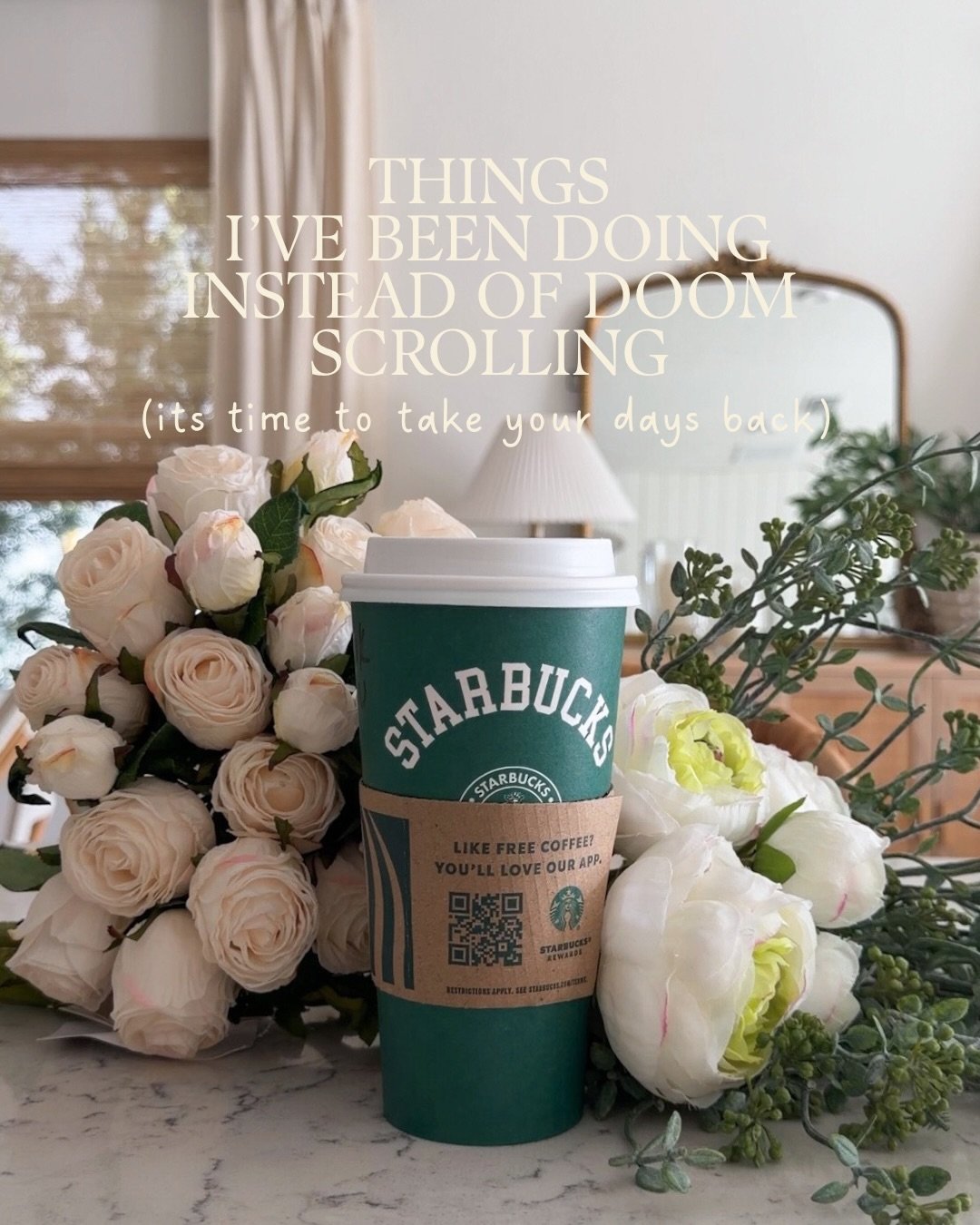 Instead of doom scrolling, I&rsquo;ve been&hellip;
&ndash; moving my body
&ndash; getting outside
&ndash; organizing my space
&ndash; making plans
&ndash; resting when I need it
&ndash; finding joy in the little things 🤍

COMMENT &ldquo;SPRING&rdquo