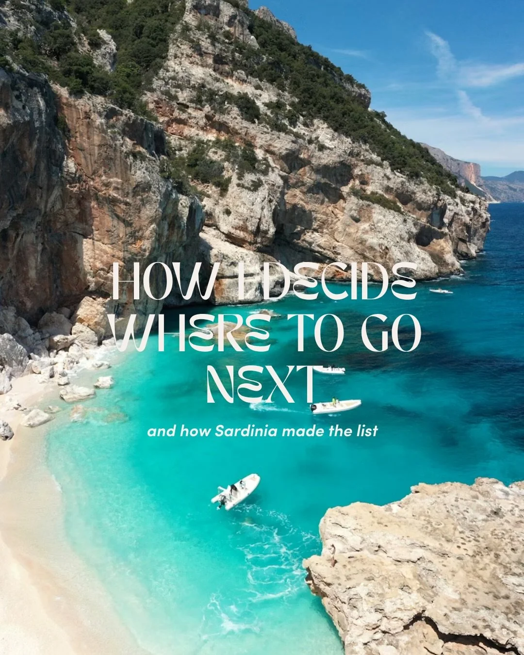 A big part of how I choose where to go next is tied to my work.

I want to understand the experience my clients are stepping into &mdash; how it feels, how it flows, and whether it truly delivers.

Today, someone asked me where Sardinia was.

And hon