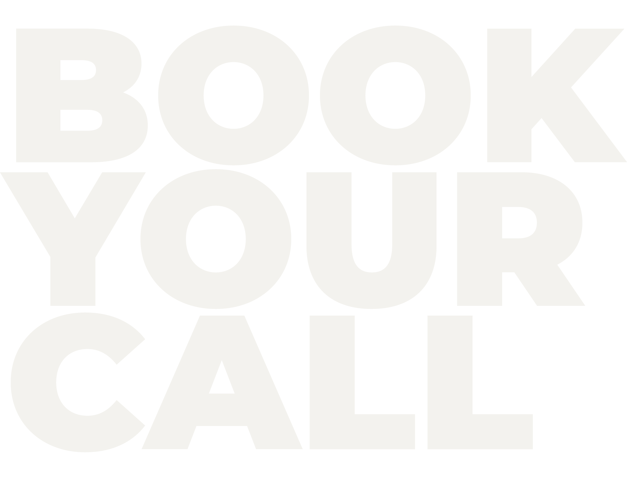 Bold, white text on black background reading 'BOOK YOUR CALL'.