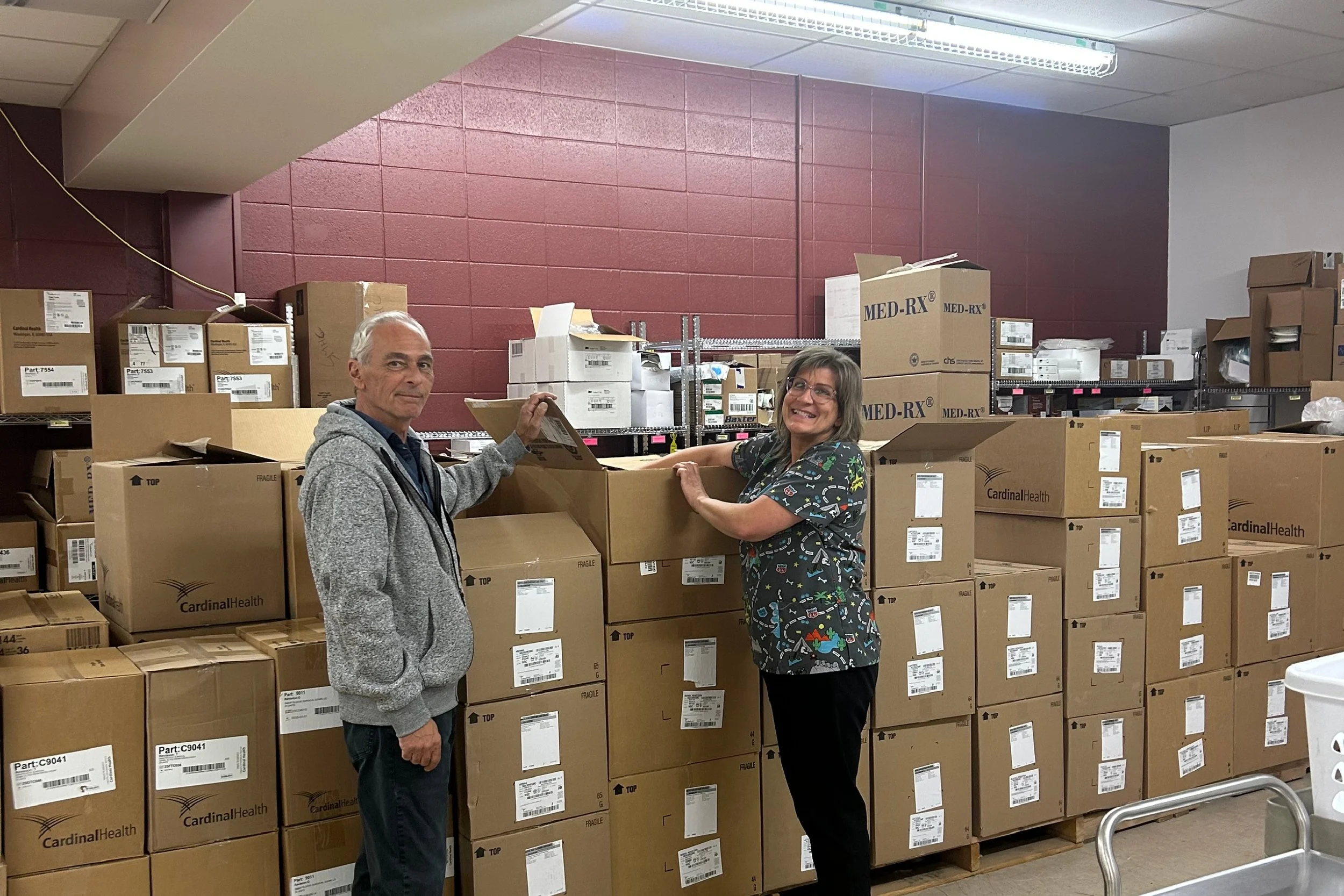 Tom Sarro and Gladys Holdsworth, materials management