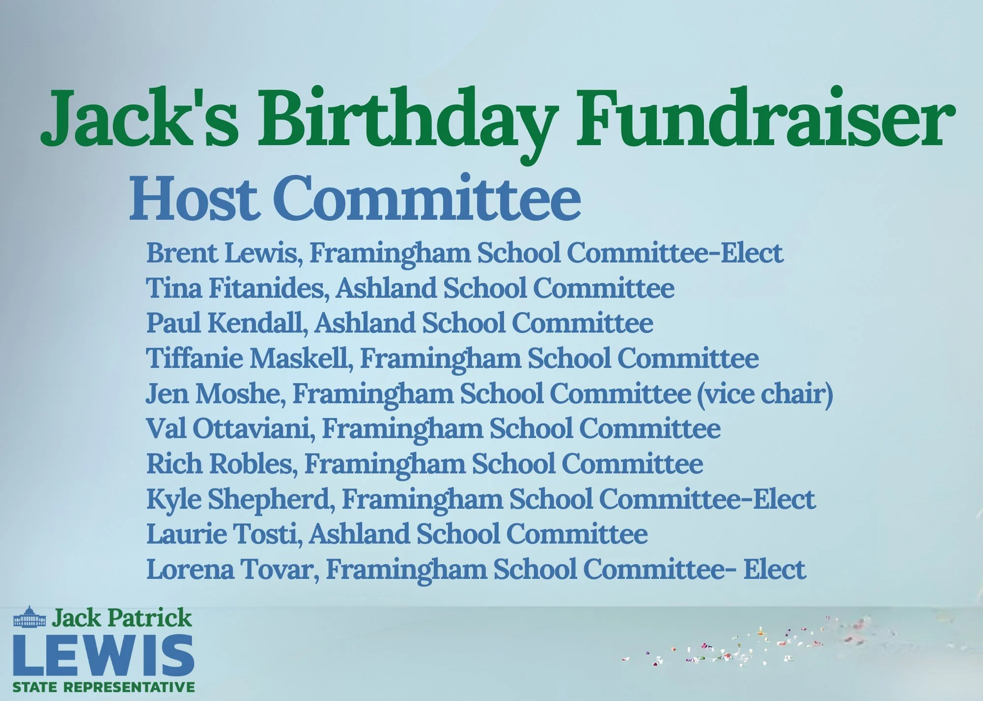 I am excited to announce the growing number of Framingham &amp; Ashland School Committee members serving on the Host Committee for my fundraiser next week.

It was the awesome responsibility of becoming a parent myself that first inspired my explorat