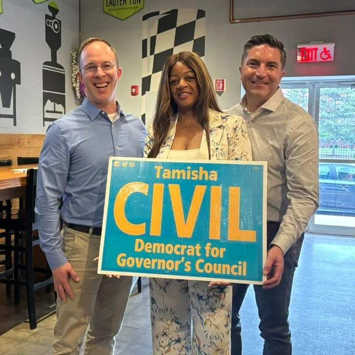Brent and I were excited to help kick off Governor&rsquo;s Councillor Tamisha L. Civil's re-election campaign at Framingham's own Jack's Abby last week.