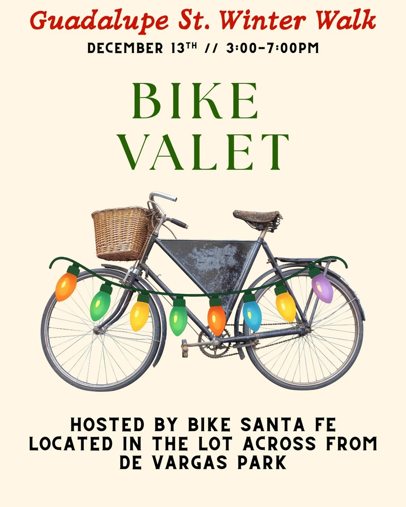 @bike.santafe is hosting out bike valet! Ride your bike to the walk on Saturday and valet it in the lot across from De Vargas Park!