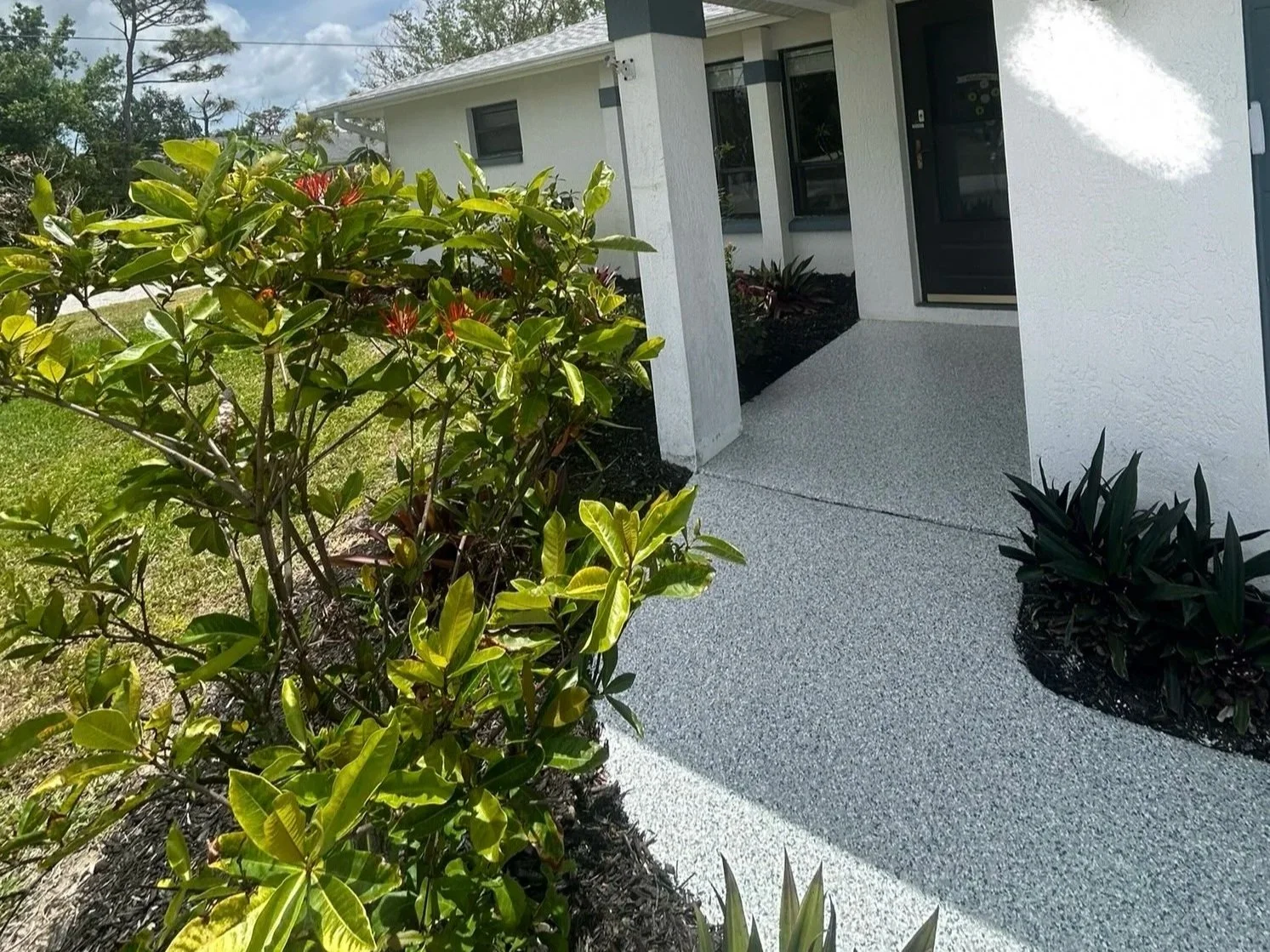 Professional epoxy coating on residential Entryway in Englewood FL