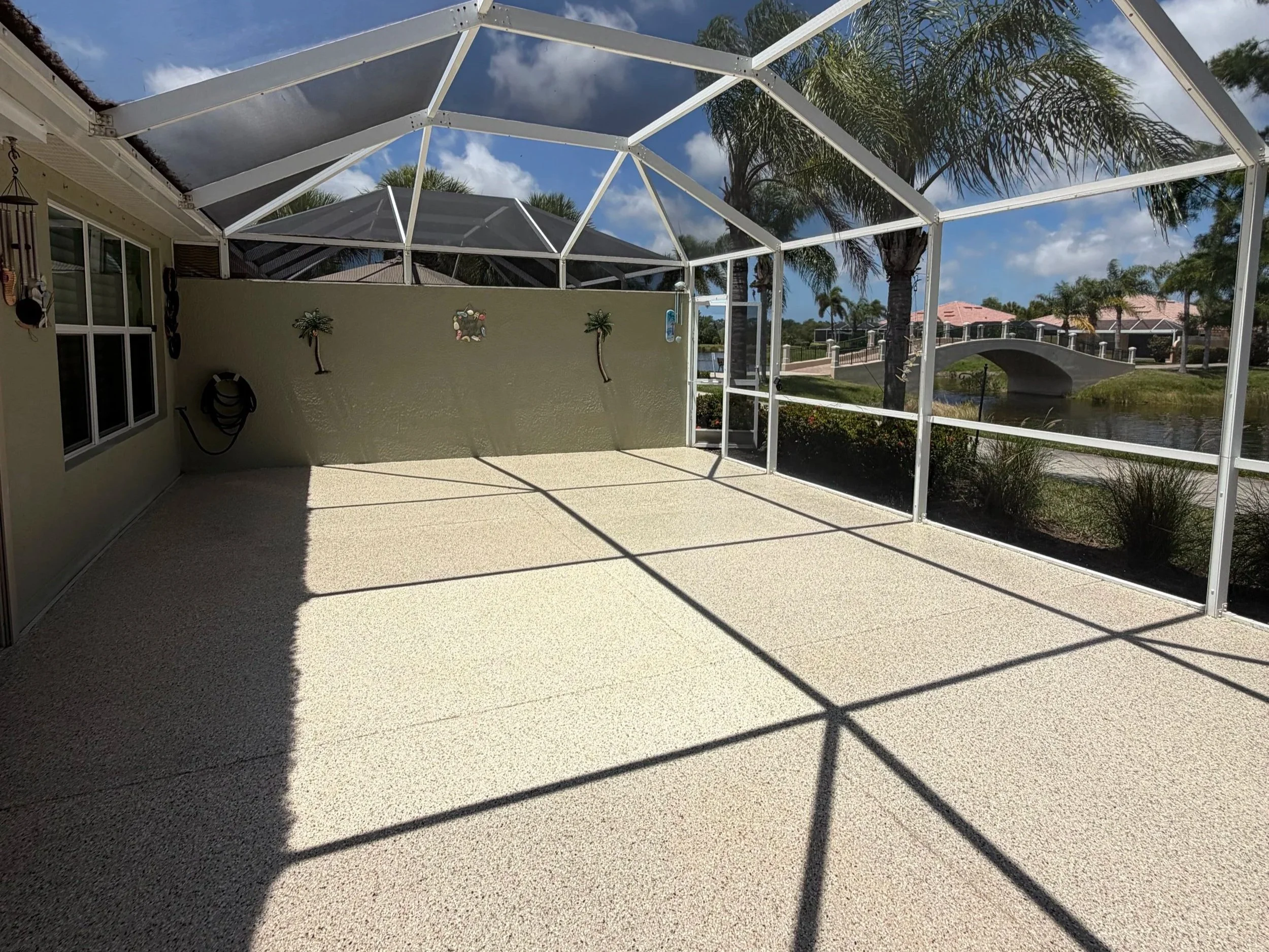 Patio Lanai Epoxy Flake Flooring in Wellen Park  FL