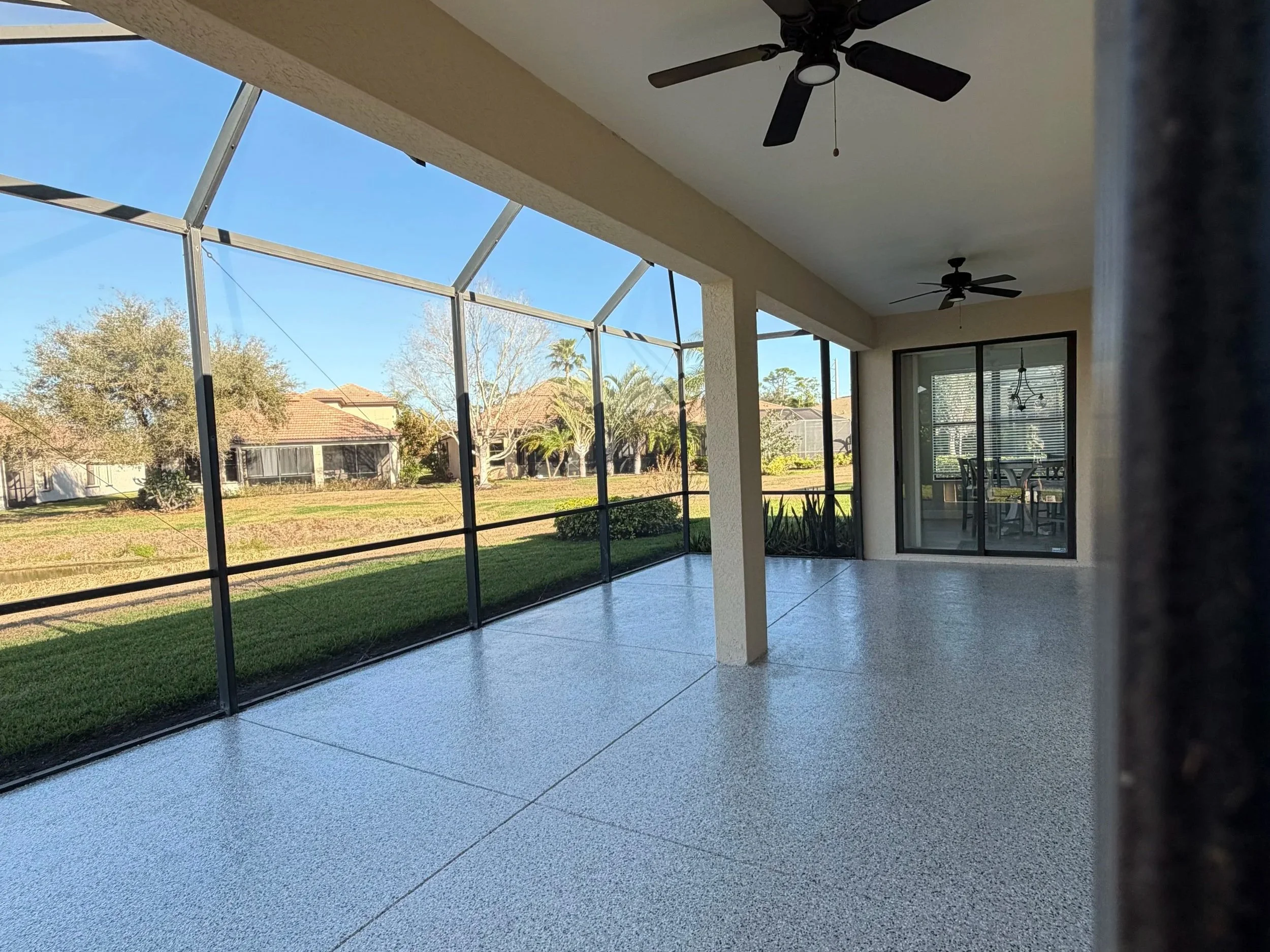 Lanai Polyaspartic Flake Coating in Venice FL