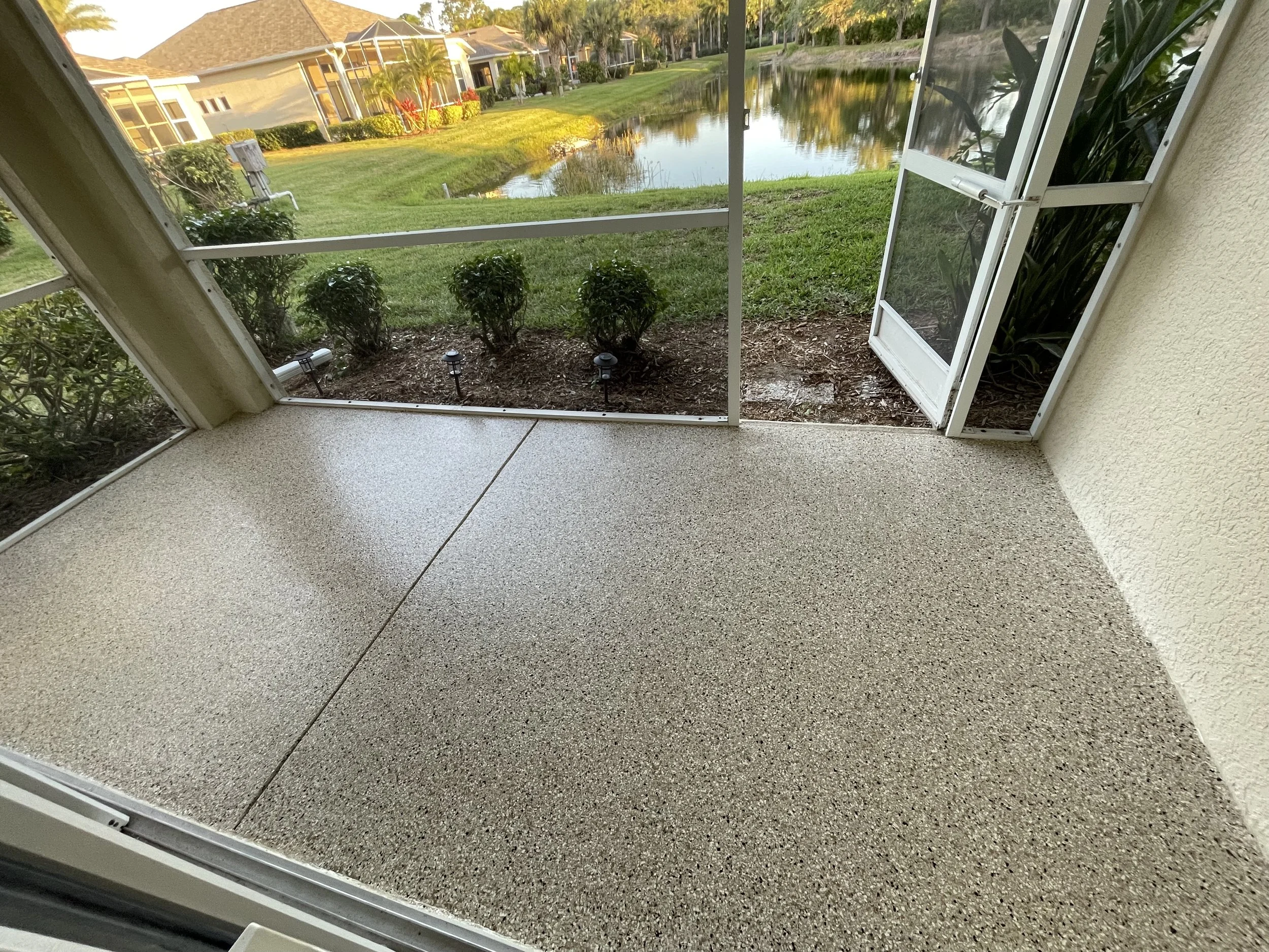 Patio Lanai Epoxy Flake Flooring in Nokomis  FL