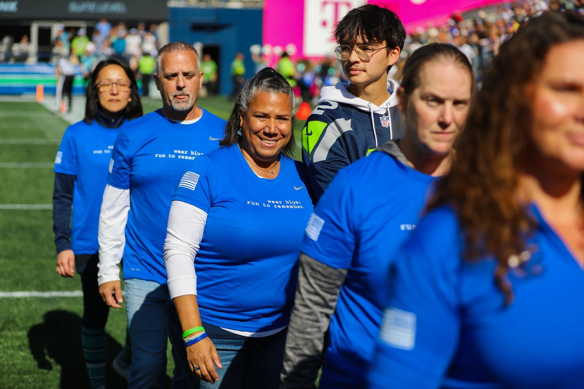 Our wear blue community in action. 🇺🇸💙

wear blue had the honor of taking the field at the Seattle Seahawks game to display the American flag during the pregame ceremony &mdash; a powerful reminder of what it means to honor, remember, and belong.

