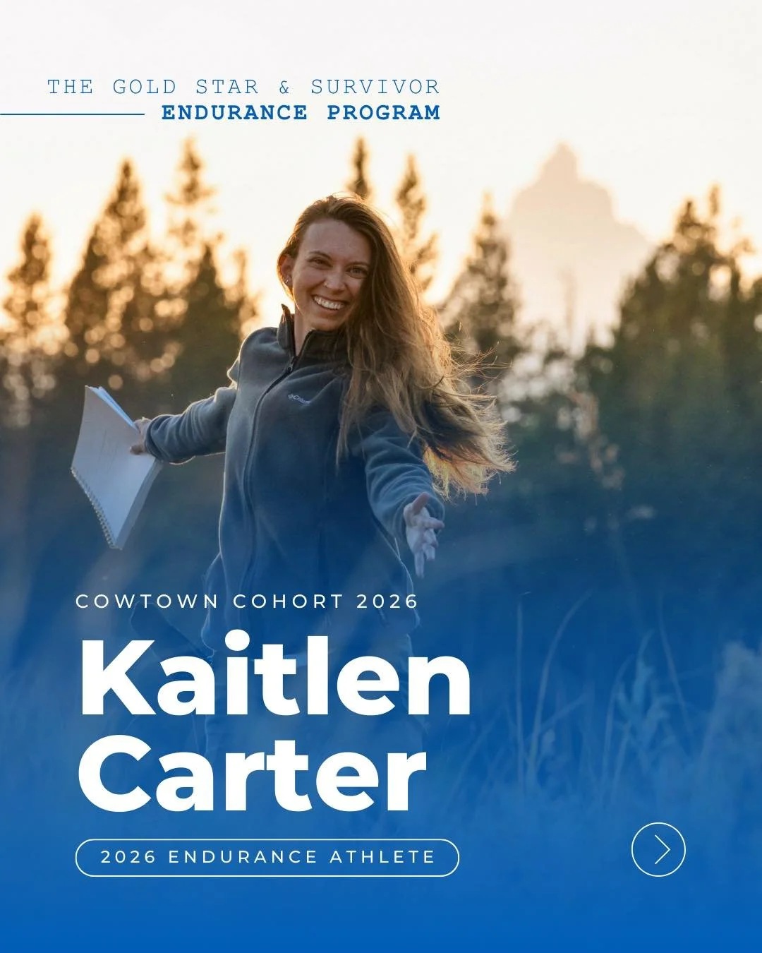 Meet Cowtown Athlete Kaitlen Carter.

Gold Star Daughter of CW5 David R. Carter, KIA 08/06/2011, U.S. Army.

Kaitlen is stepping into her first half marathon as part of the wear blue Gold Star and Survivor Endurance Program Cowtown Half Marathon coho