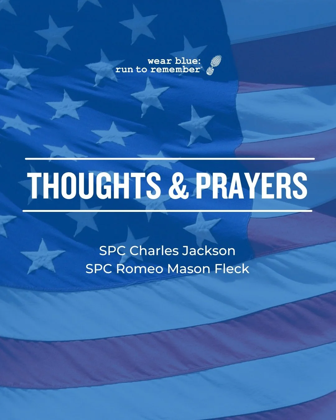 From all of us at wear blue: run to remember, we are heartbroken by the tragic loss of SPC Charles Jackson and SPC Romeo Mason Fleck, soldiers of the 82nd Airborne Division stationed at Fort Bragg.

Specialist Jackson, a combat medic, and Specialist 