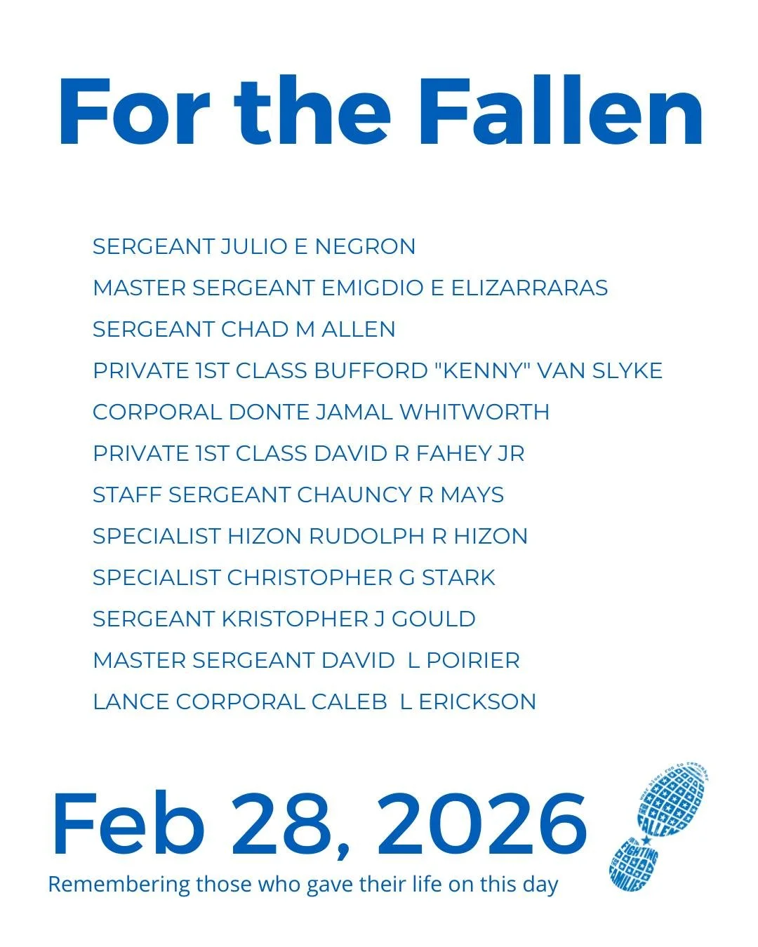The Community Run is the foundation of wear blue: run to remember. Each weekend, service members are honored by name and remembered in the steps and breaths of our community.

View our list of wear blue communities at https://www.wearblueruntoremembe