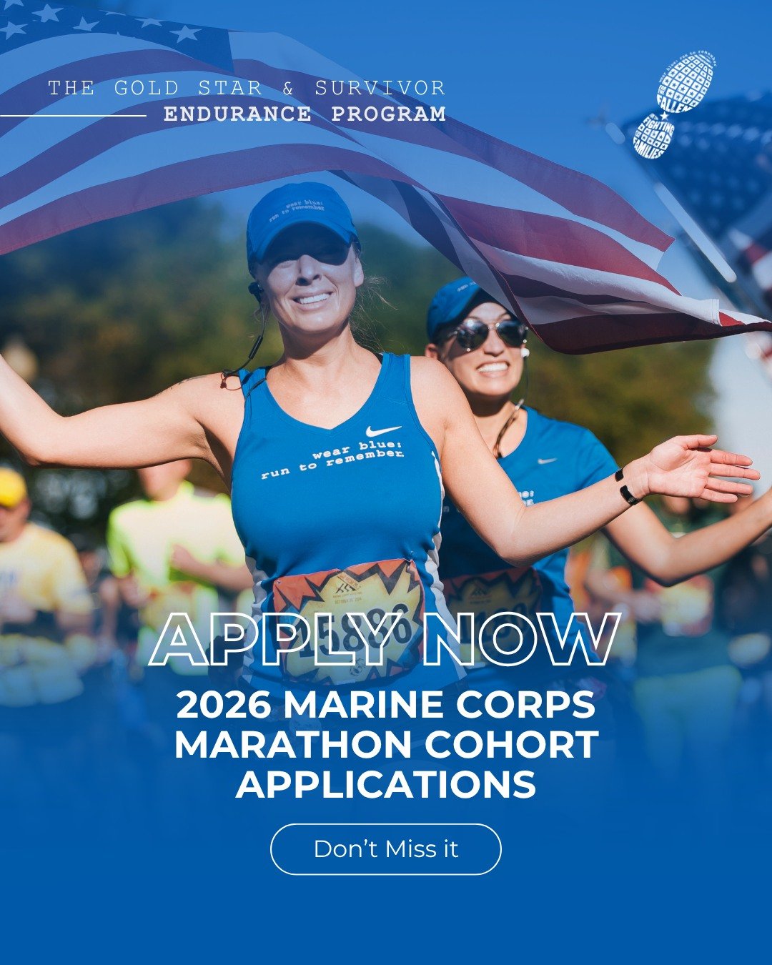 For those who carry loss, this journey begins with remembrance.

The Gold Star and Survivor Endurance Program invites applications for the 2026 cohort at the Marine Corps Marathon.

This program is open to individuals who have lost a loved one in con