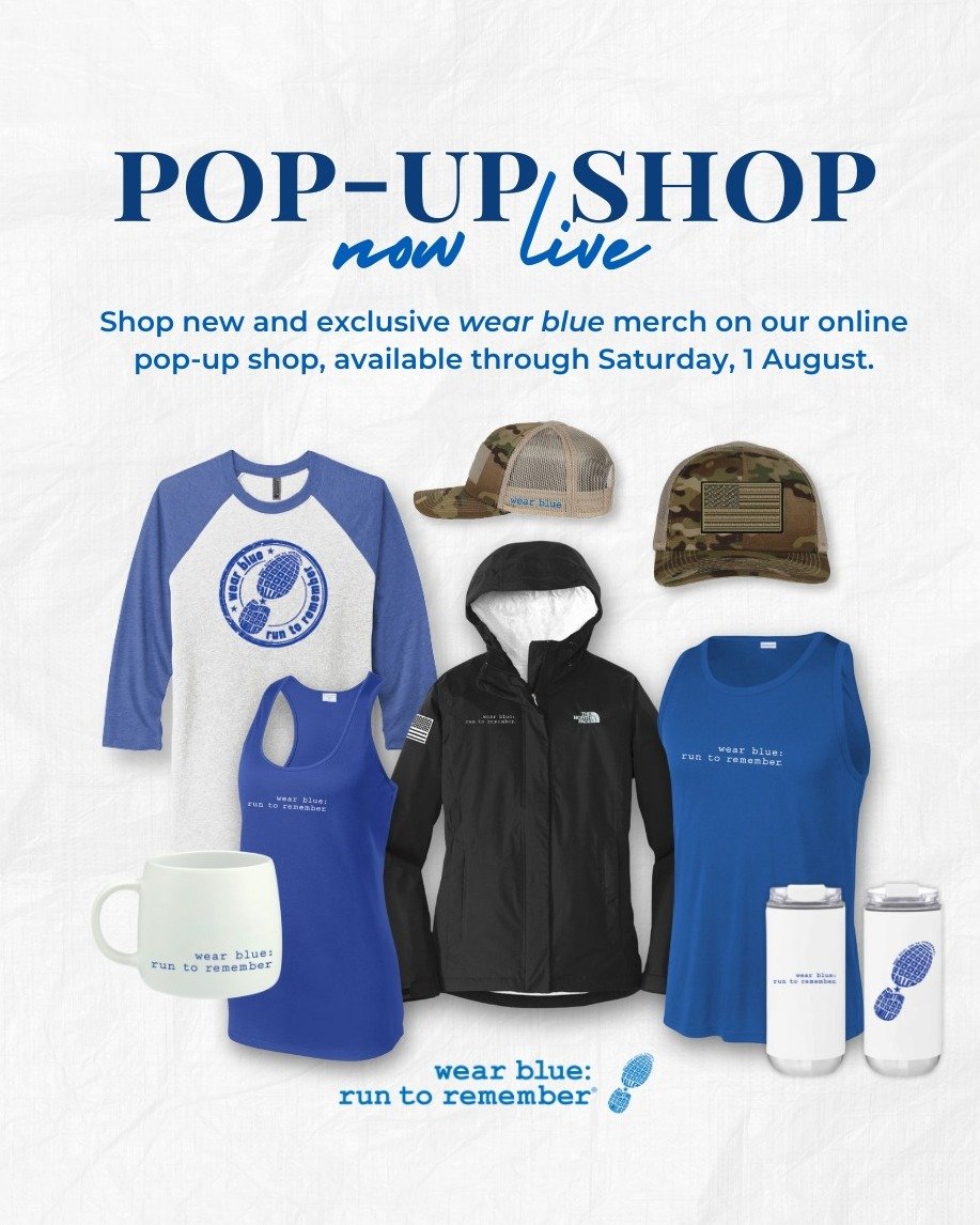 Every purchase tells a story of remembrance.

Our limited-time wear blue Pop-Up Shop is open, giving you the opportunity to wear your commitment to honoring the service and sacrifice of America's military.

Whether you're gearing up for your next rac