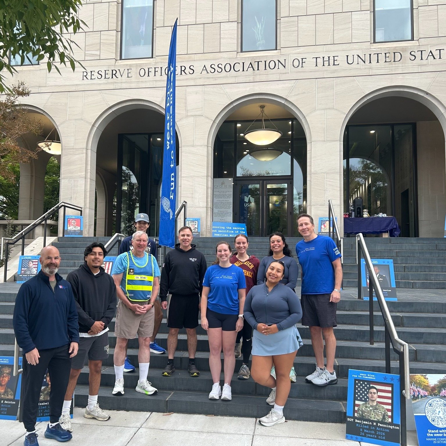 Together, we run to remember.

In partnership with the Reserve Organization of America, the DC/NOVA wear blue Community Run came together for a shakeout run ahead of the Army Ten-Miler, bringing runners and community members together through movement