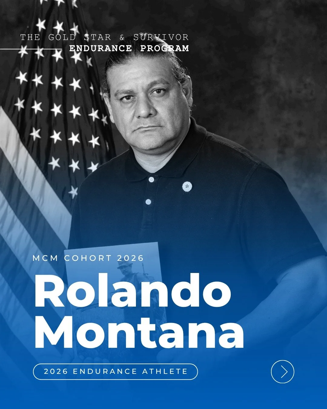✨Meet Rolando Montana✨

Rolando is running with wear blue in honor of his father, SGT Rosendo Montana, a highly decorated U.S. Army Pathfinder who was killed in action on 15 April 1970 during the Vietnam War.

A Vietnam-era Gold Star child, Rolando h