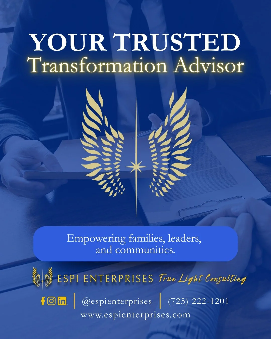 At Espi Enterprises, we believe transformation begins with trust, purpose, and the right support.

We are proud to empower families, leaders, and communities through consulting services in executive leadership, parenting, education, and publishing. E