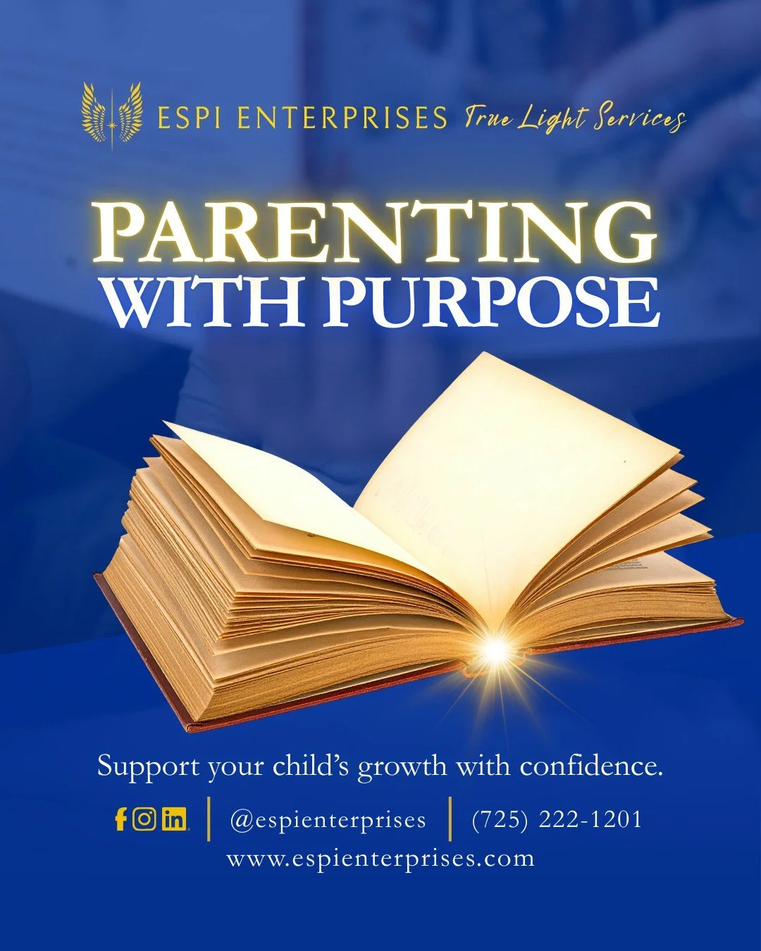 Parenting with purpose means guiding your child with patience, wisdom, and support.

Espi Enterprises provides Parenting Consulting designed to help families strengthen relationships, support student achievement, and build a healthy environment for g