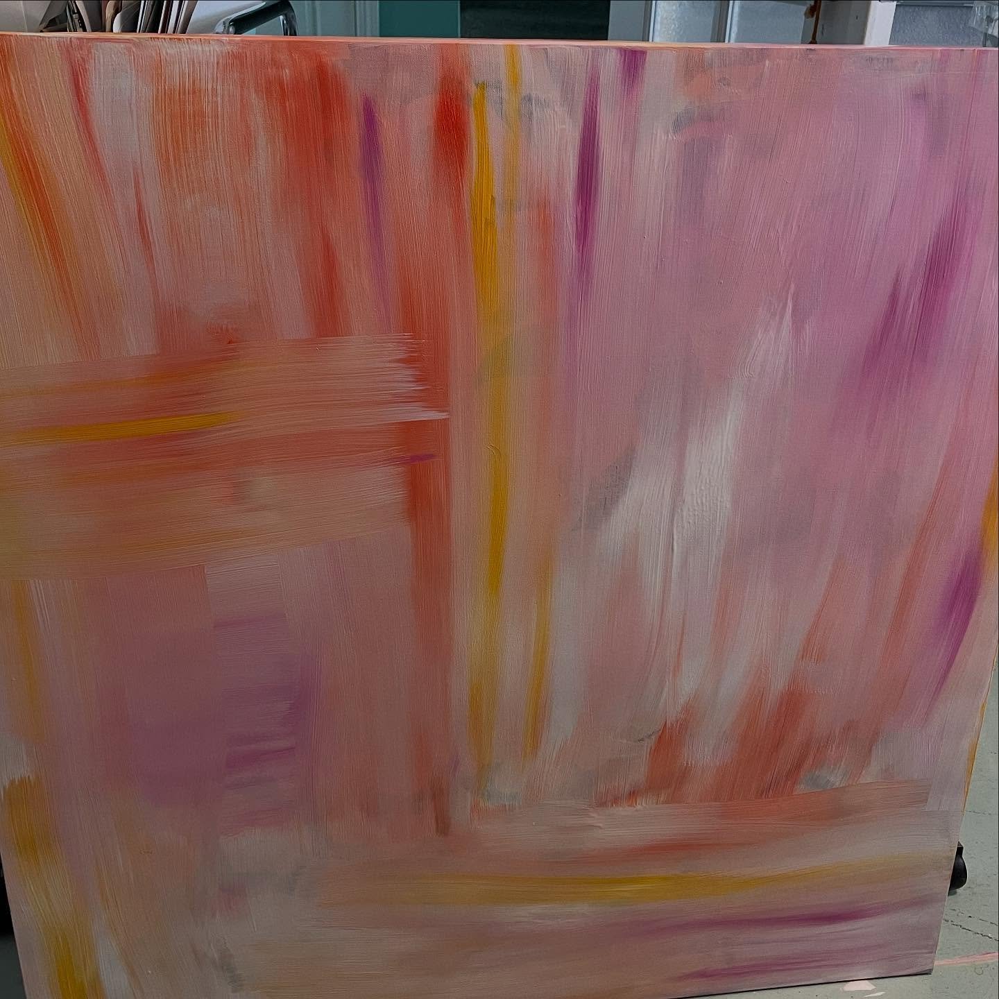 Have no idea where this came from or where it’s going but I’m enjoying the ride. #wip #acrylic #abstractart