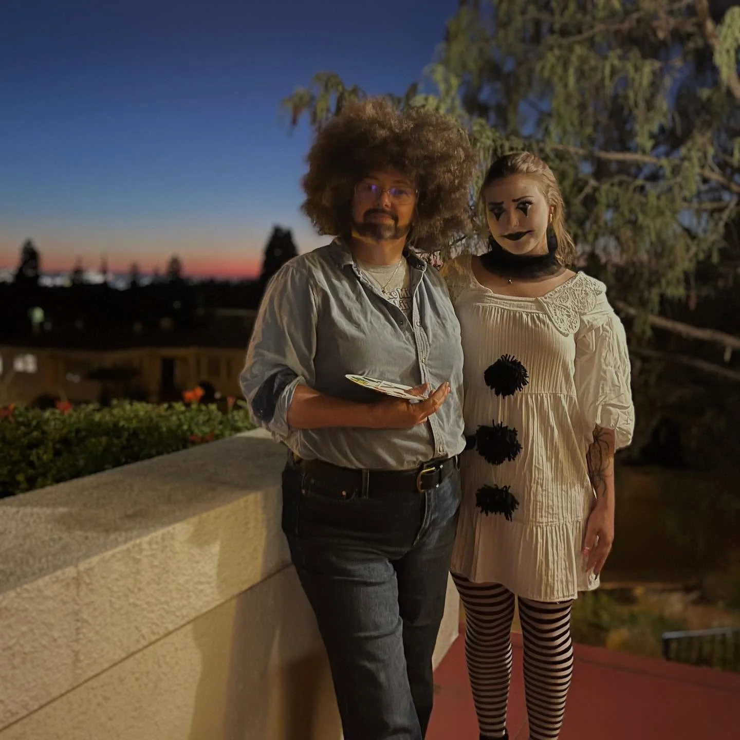 Bob Ross and Pierrot the clown. Epic Halloween party. Epic week of preparing. Epic decorations. Epic food.