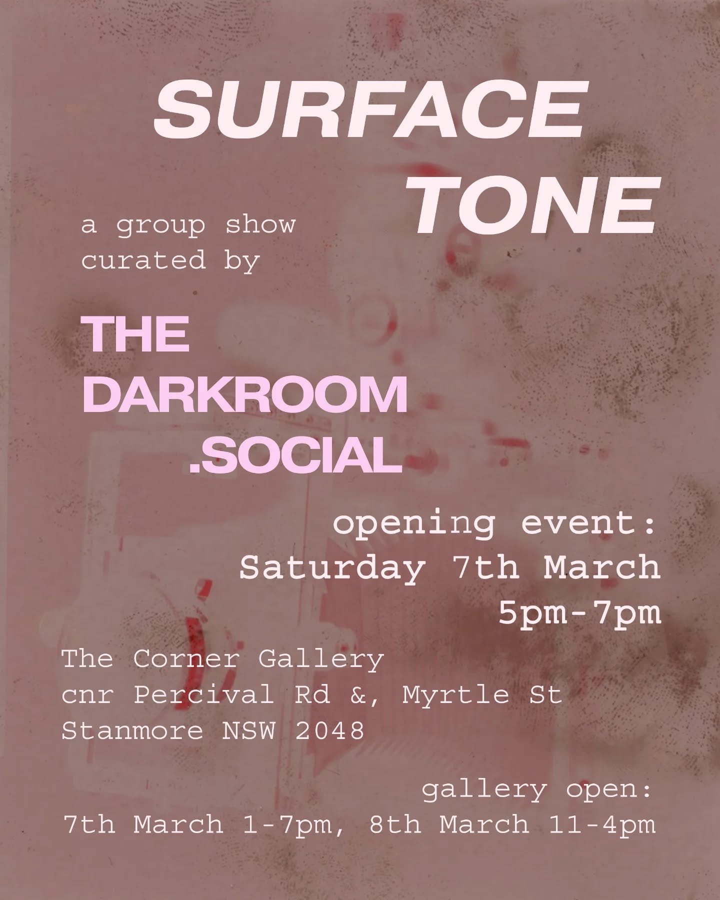 Join us for the opening of our group show Surface Tone on 7th March from 5-7pm. There are many wonderful artists and processes included in the show and we are excited to celebrate with our community and chat all things analogue photo. The gallery wil