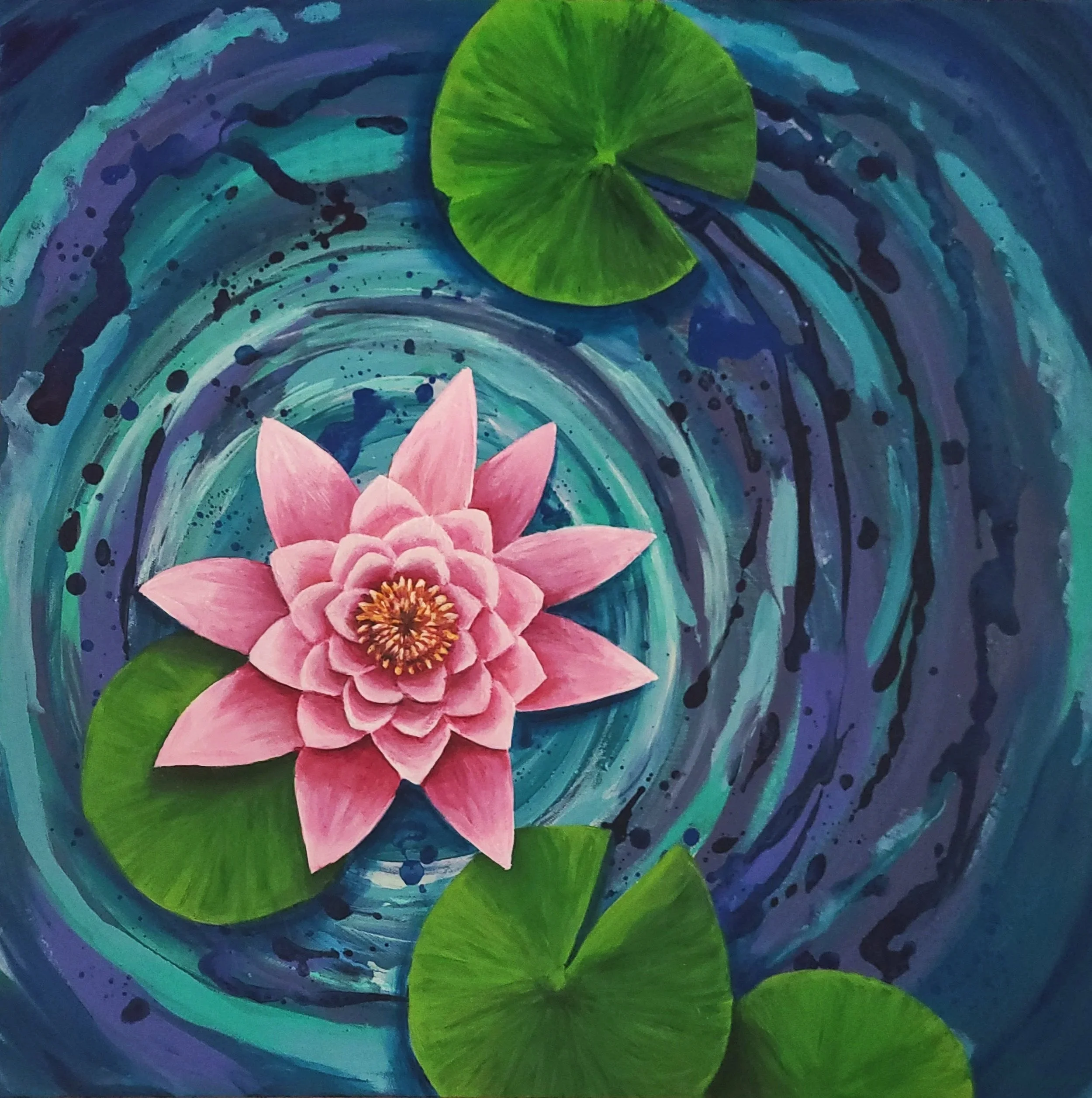 Pink Lotus - 24" x 24" - $220