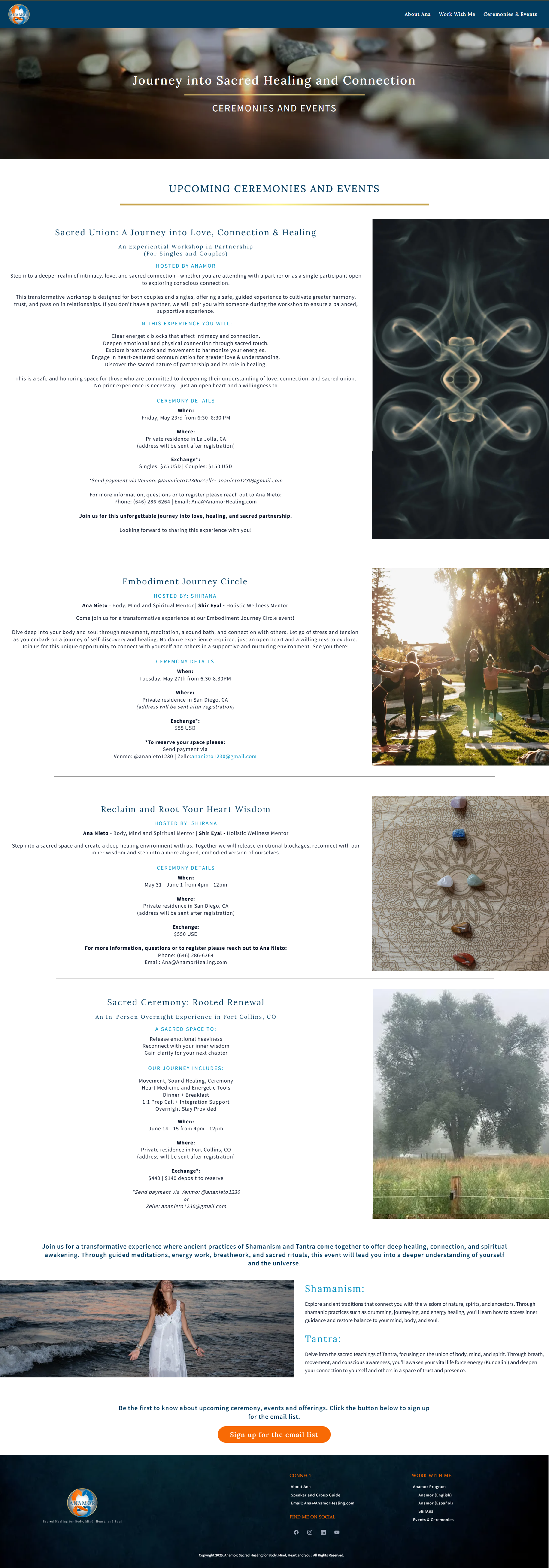 Events & Ceremonies Page