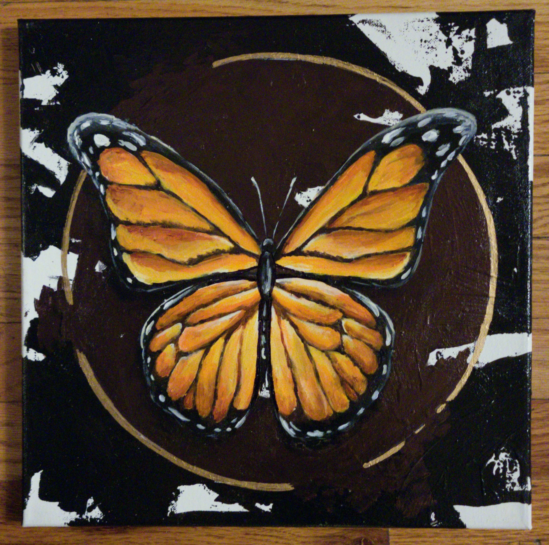 Metamorphosis - Orange Monarch
14"x14" - $50