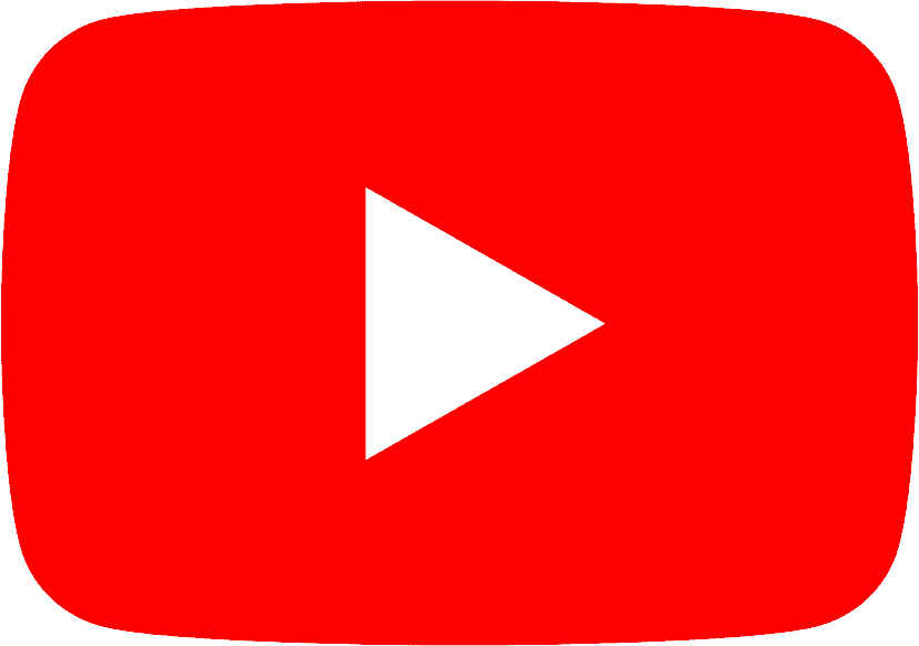 Red YouTube play button icon with a white triangle in the center.