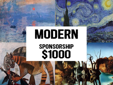 Your sponsorship of $1000 combines all that is artsy in ways that artsy can be. 

You'll receive 1- 10'x10' vendor tent space, social media recognition, 2 Art In The Bend Canvas bag with logo, 2 - 2026 Event poster with logo,Logo on event map, Main S