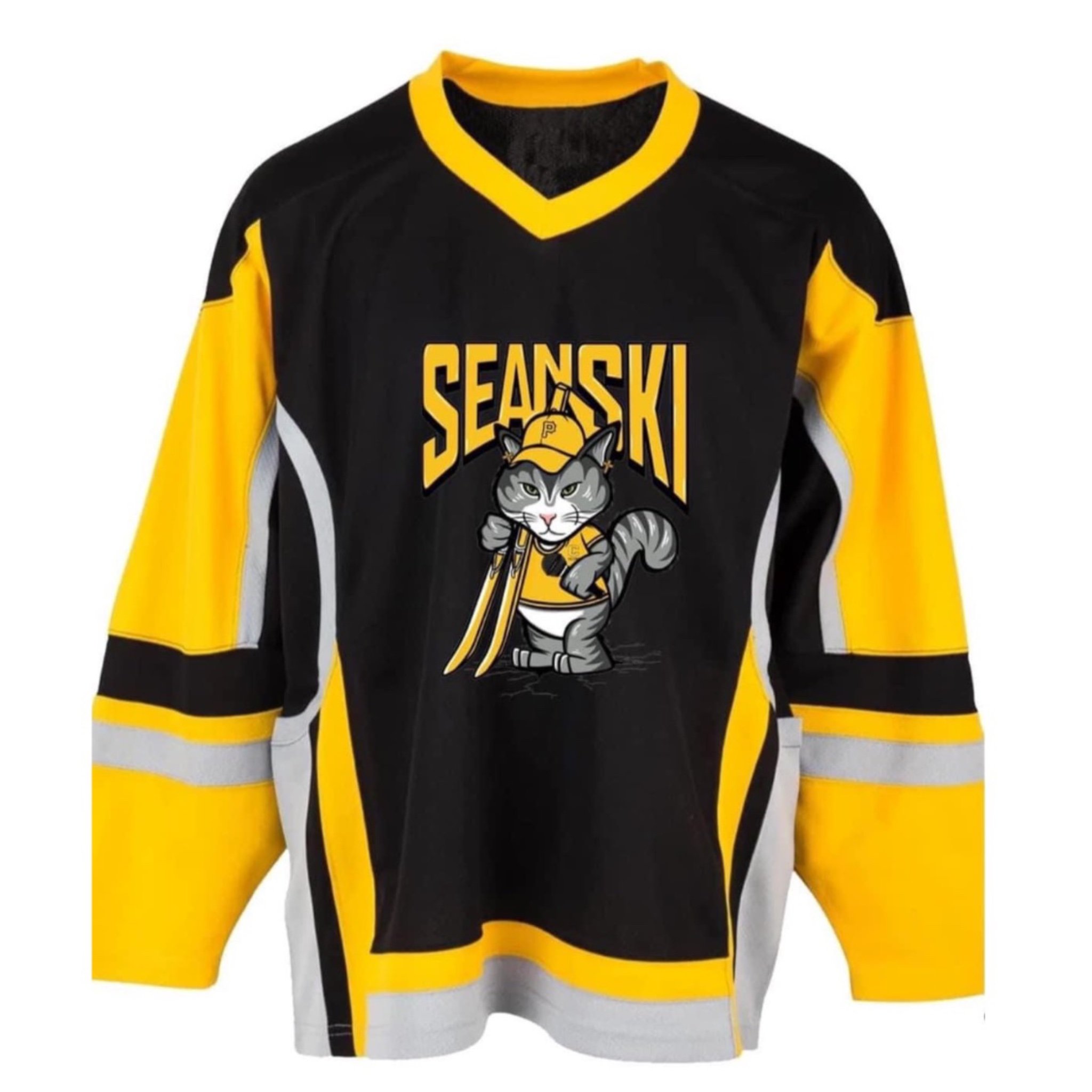BLACK LOGO HOCKEY JERSEY